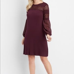 Long Sleeve Crochet Top Dress from Maurices